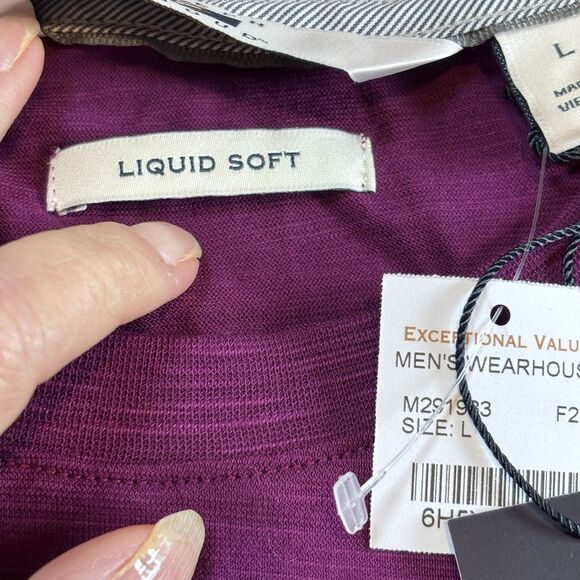 Joseph Abboud Purple Liquid Soft T-shirt Size L lightweight short sleeve casual - Picture 9 of 13
